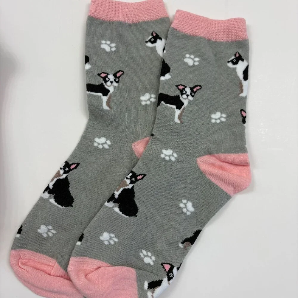 French Bulldog - Colorful -Women's 5 Pack -Crew Socks - OS - NWT